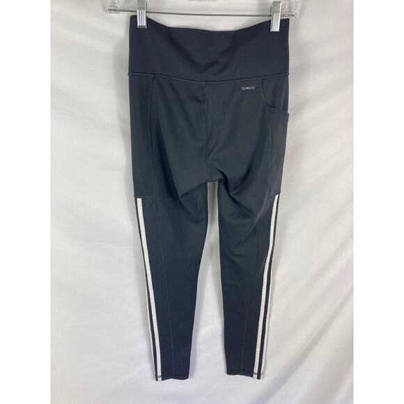 Adidas Climalite 3 Stripe Leggings Size Small - Picture 4 of 6
